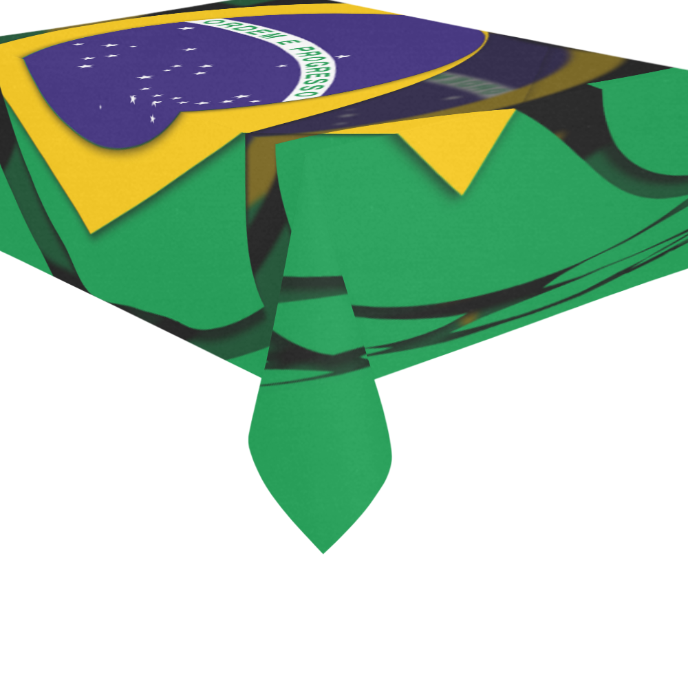 The Flag of Brazil Cotton Linen Tablecloth 60"x 84"