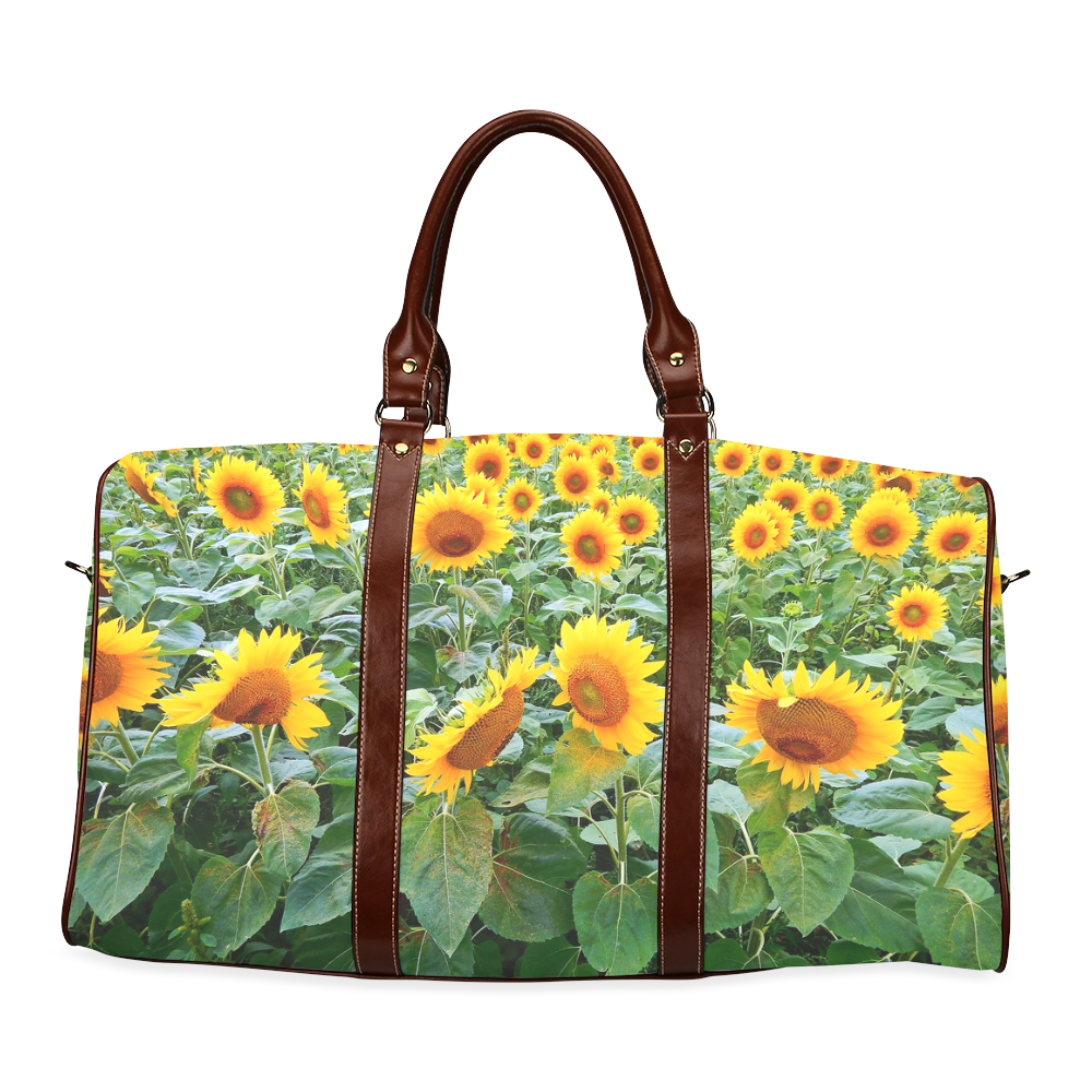 Sunflower Field Waterproof Travel Bag/Large (Model 1639)