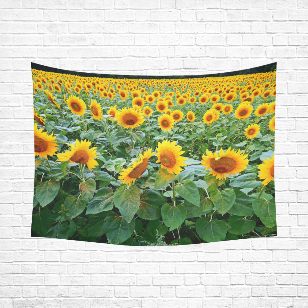 Sunflower Field Cotton Linen Wall Tapestry 80"x 60"