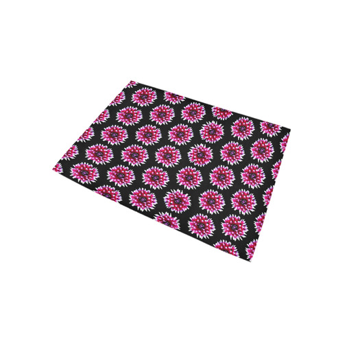 Dahlias Pattern in Pink, Red Area Rug 5'3''x4'