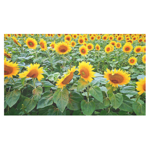 Sunflower Field Cotton Linen Tablecloth 60"x 104"