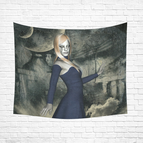 Fairy in the dark site Cotton Linen Wall Tapestry 60"x 51"