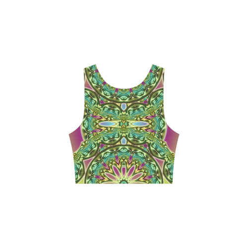 One and two half MANDALA green magenta cyan Atalanta Sundress (Model D04)