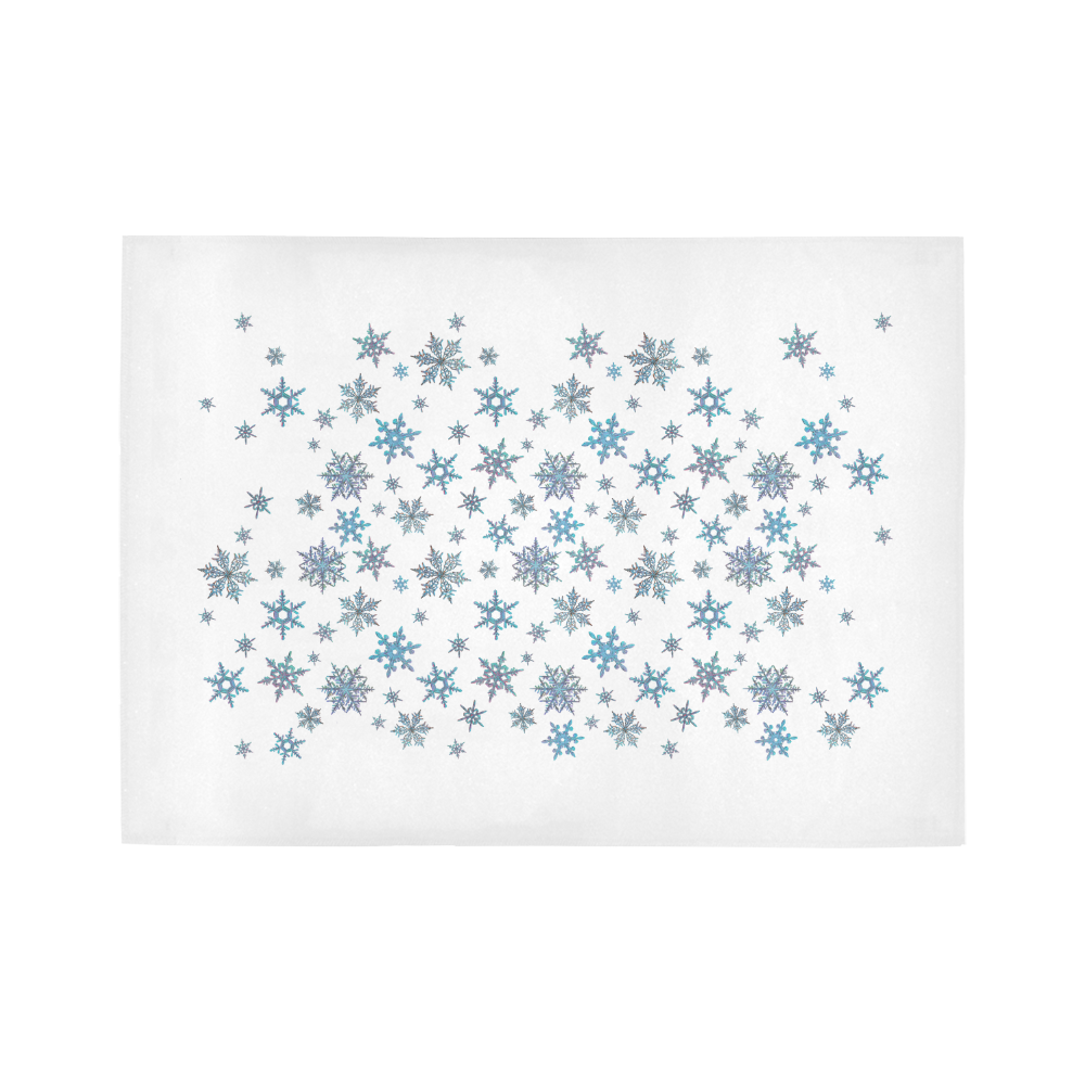 Snowflakes, Blue snow original design Area Rug7'x5'