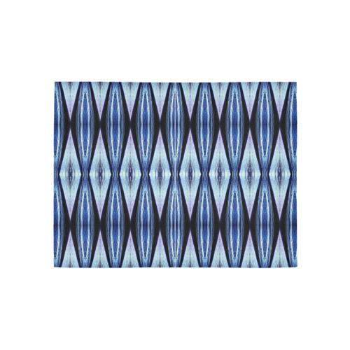 Blue White Diamond Pattern Area Rug 5'3''x4'