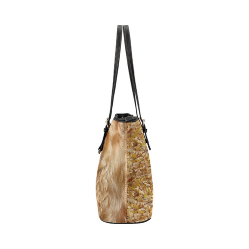 Dog Cocker Spaniel Leather Tote Bag/Large (Model 1651)