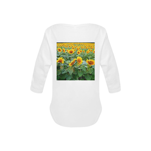 Sunflower Field Baby Powder Organic Long Sleeve One Piece (Model T27)