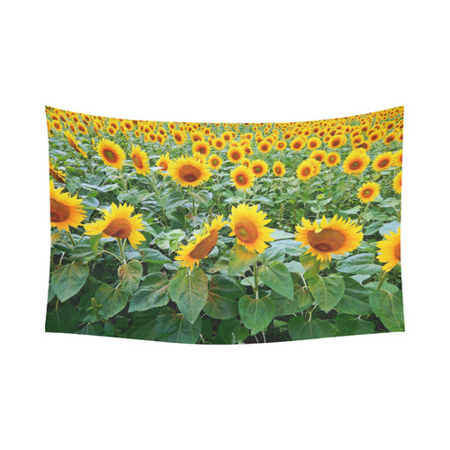 Sunflower Field Cotton Linen Wall Tapestry 90"x 60"