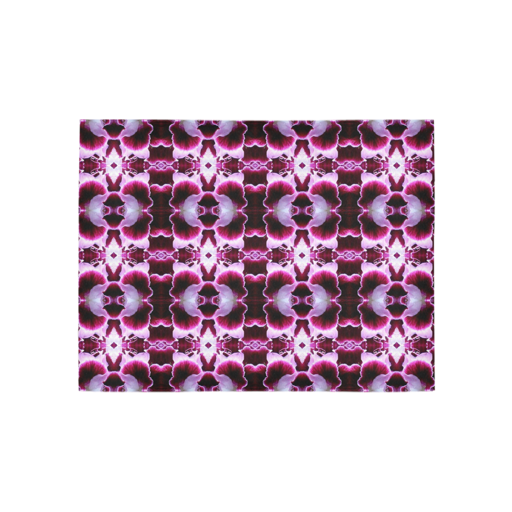 Purple White Flower Abstract Pattern Area Rug 5'3''x4'