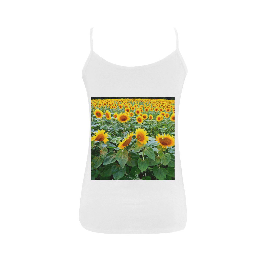 Sunflower Field Women's Spaghetti Top (USA Size) (Model T34)