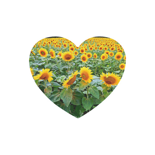 Sunflower Field Heart-shaped Mousepad