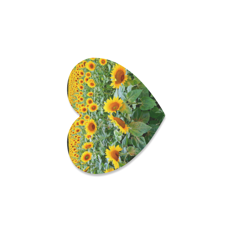 Sunflower Field Heart Coaster