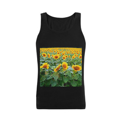 Sunflower Field Plus-size Men's Shoulder-Free Tank Top (Model T33)