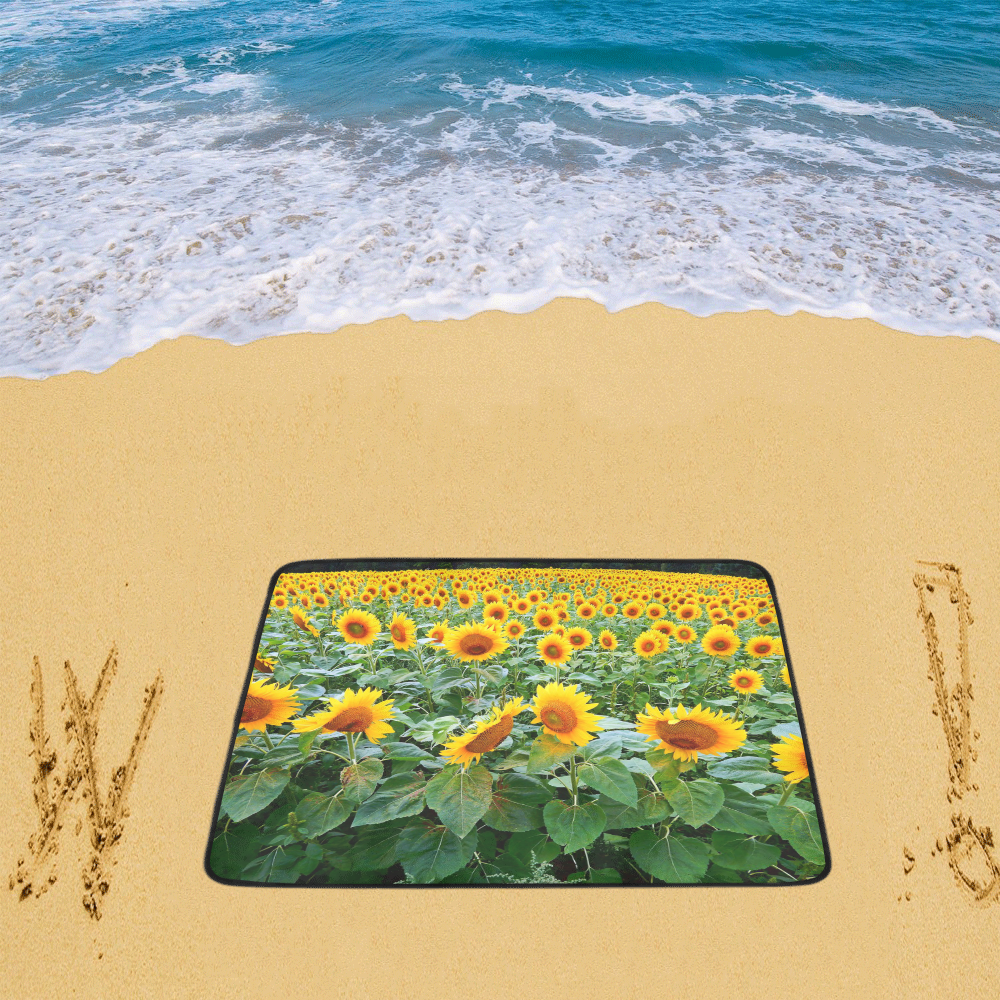 Sunflower Field Beach Mat 78"x 60"