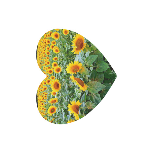 Sunflower Field Heart-shaped Mousepad