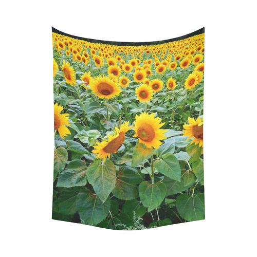 Sunflower Field Cotton Linen Wall Tapestry 60"x 80"