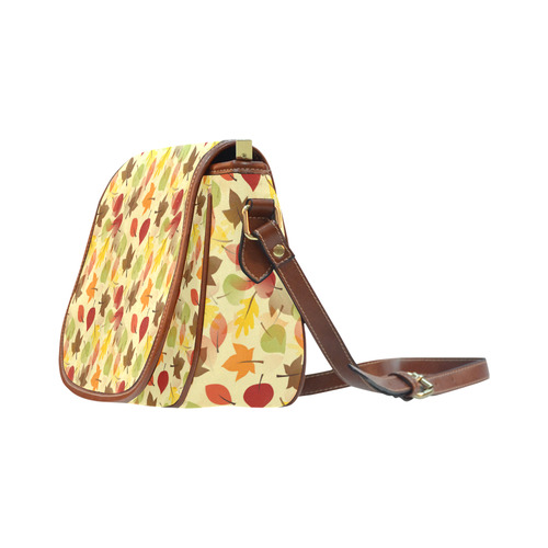 Autumn flat LEAVES Pattern Saddle Bag/Small (Model 1649) Full Customization