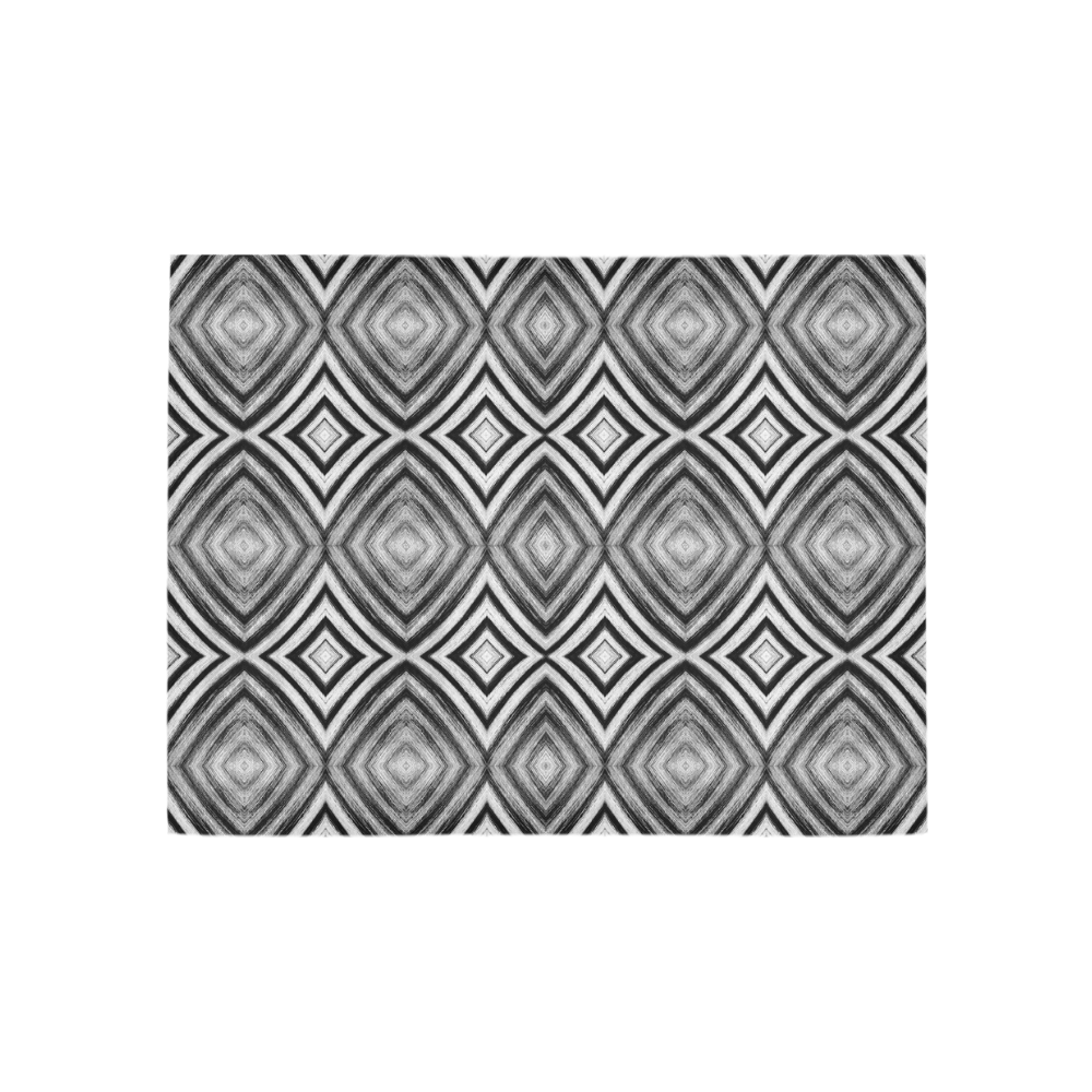black and white diamond pattern Area Rug 5'3''x4'