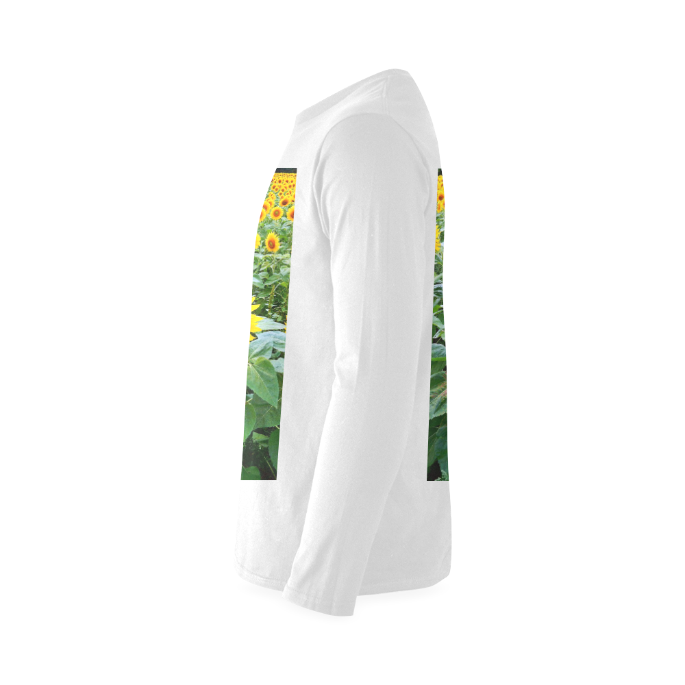Sunflower Field Sunny Men's T-shirt (long-sleeve) (Model T08)