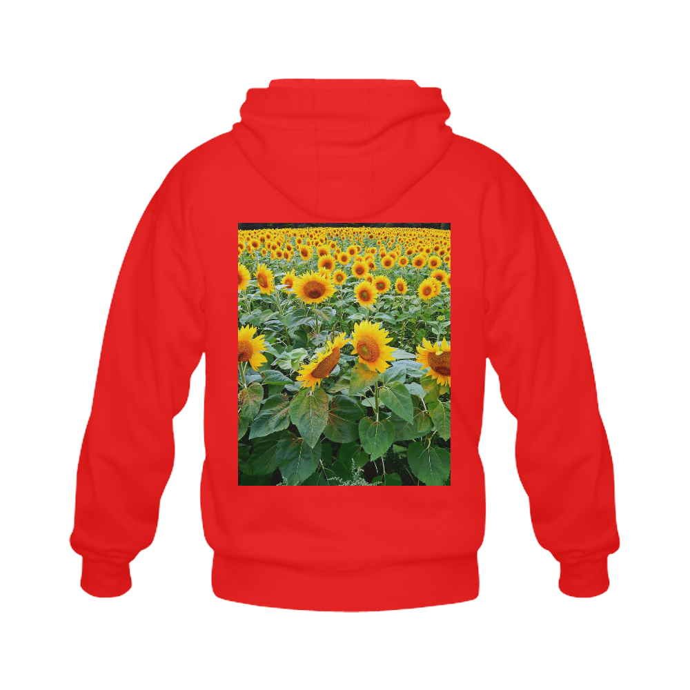 Sunflower Field Gildan Full Zip Hooded Sweatshirt (Model H02)