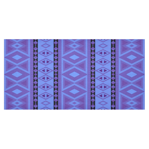 tribal border pattern , blue Cotton Linen Tablecloth 60"x120"
