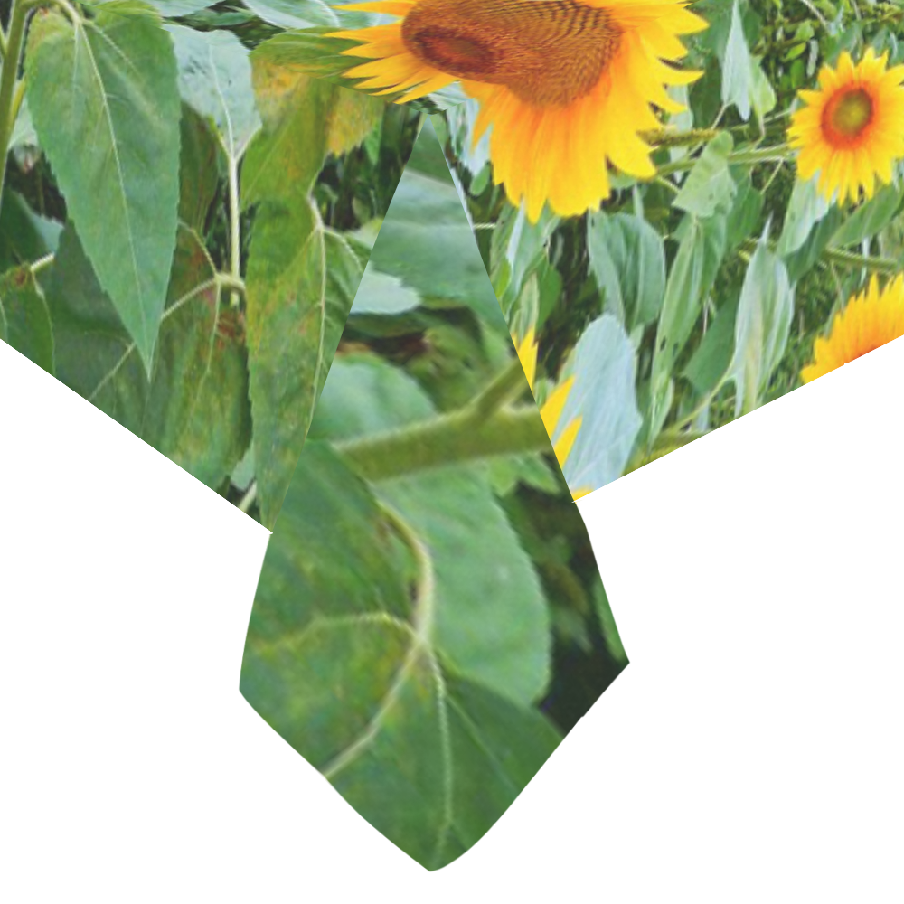 Sunflower Field Cotton Linen Tablecloth 60"x120"