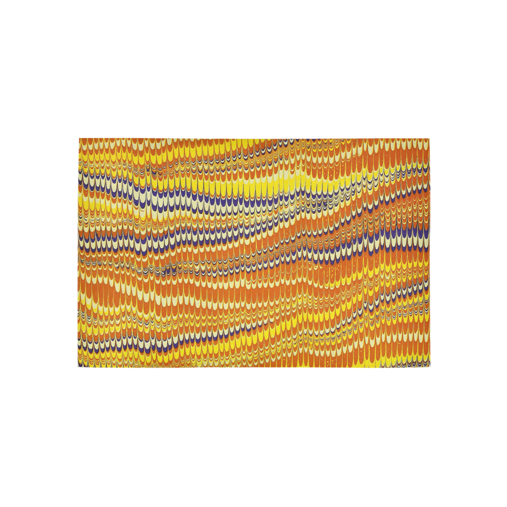 Electrified Ripples Yellow Orange Area Rug 5'x3'3''