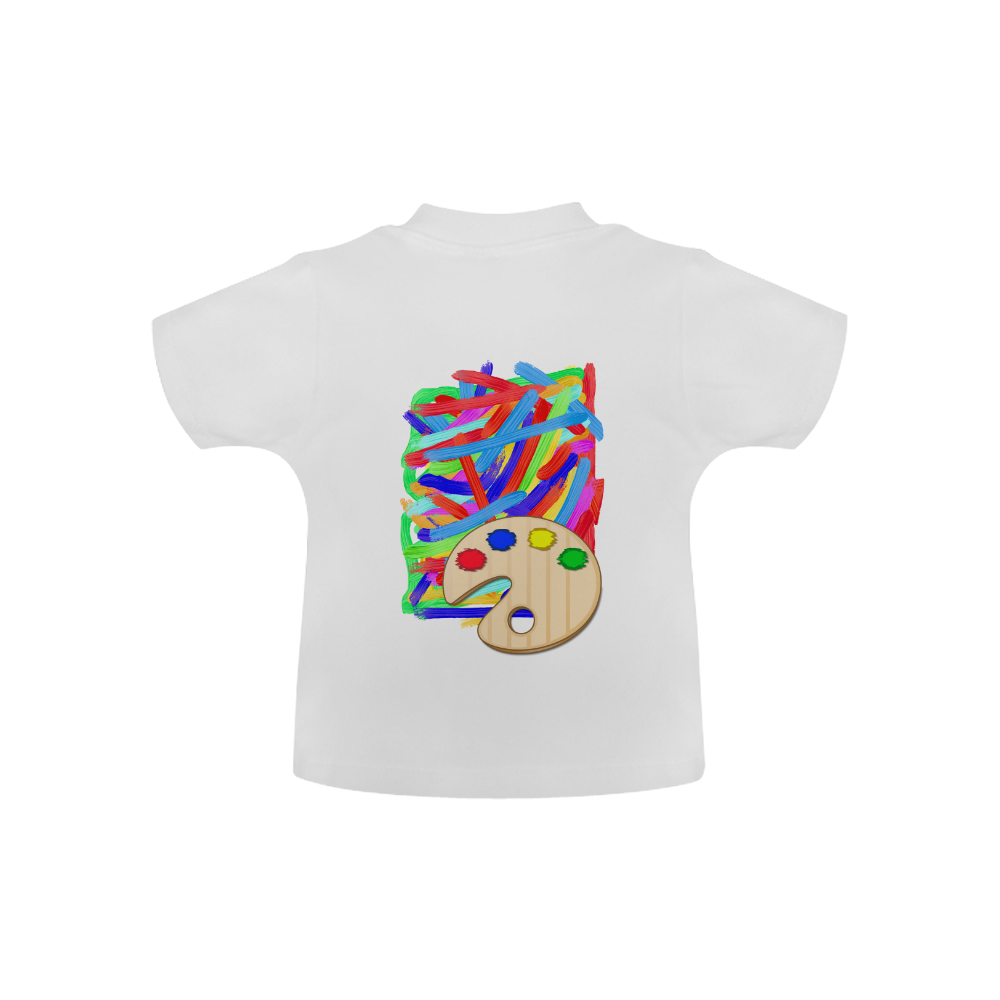 Colorful Finger Painting  with Artists Palette Baby Classic T-Shirt (Model T30)
