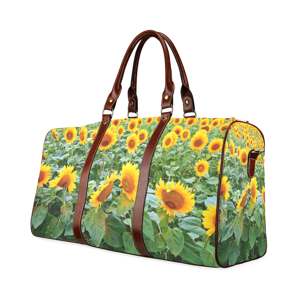 Sunflower Field Waterproof Travel Bag/Large (Model 1639)