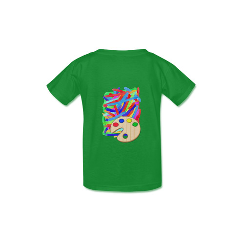 Colorful Finger Painting  with Artists Palette Kid's  Classic T-shirt (Model T22)