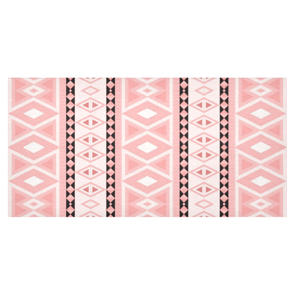 tribal border pattern ,pink Cotton Linen Tablecloth 60"x120"
