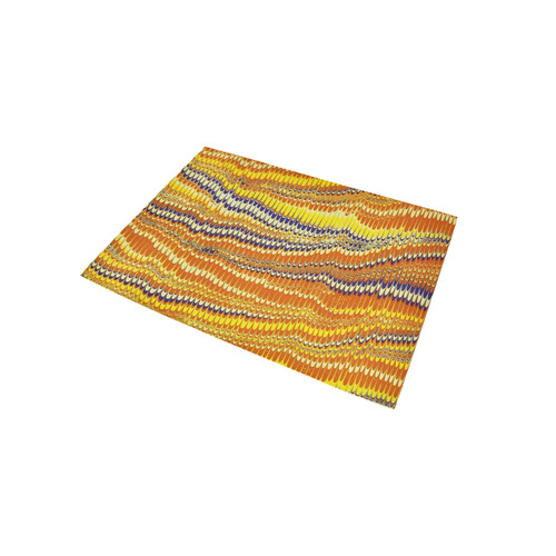 Electrified Ripples Yellow Orange Area Rug 5'x3'3''