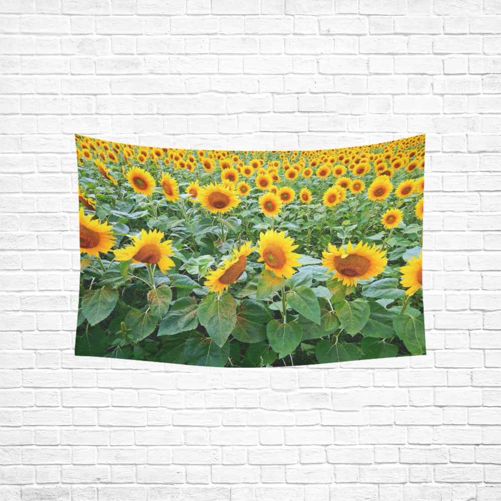 Sunflower Field Cotton Linen Wall Tapestry 60"x 40"