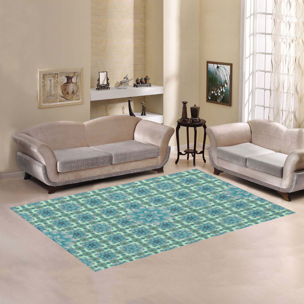 Happiness Turquoise Area Rug7'x5'