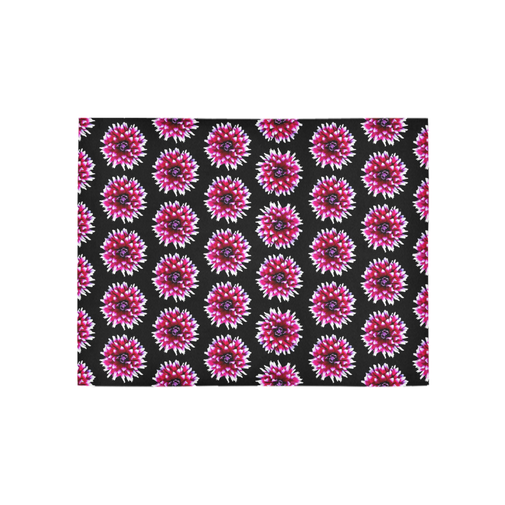 Dahlias Pattern in Pink, Red Area Rug 5'3''x4'