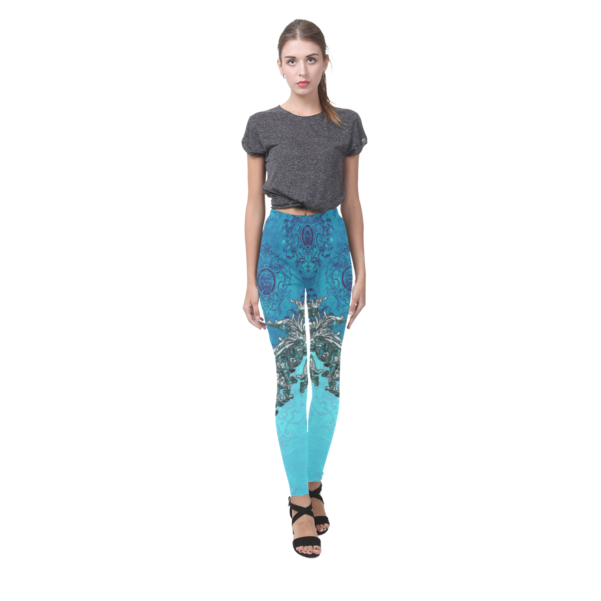 Vintage design with lion Cassandra Women's Leggings (Model L01)