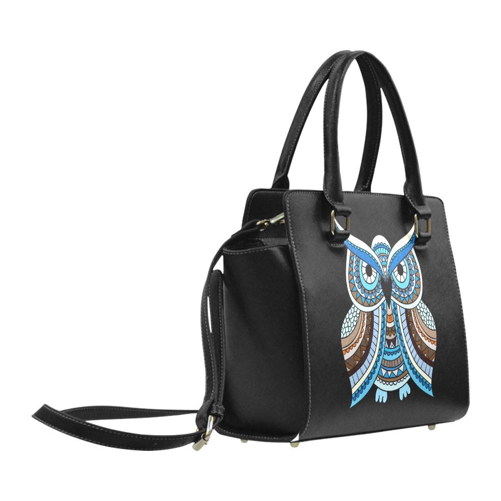 Cute Blue Owl Classic Shoulder Handbag (Model 1653)