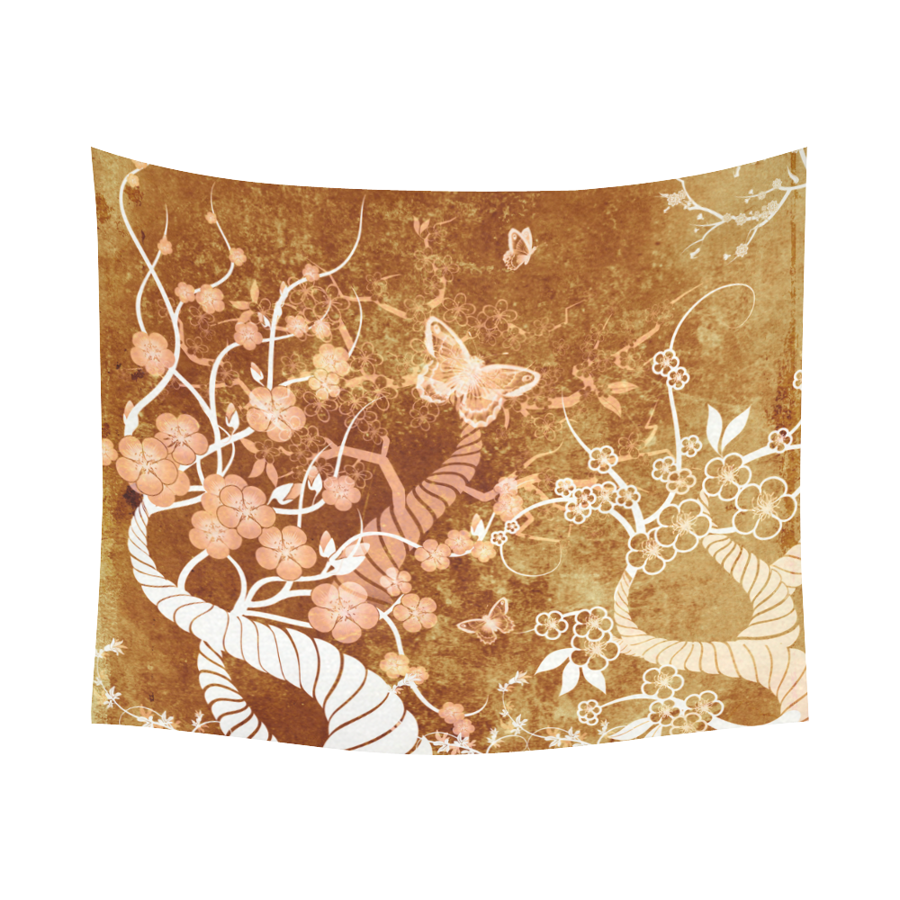 The fantasy forest with butterflies Cotton Linen Wall Tapestry 60"x 51"
