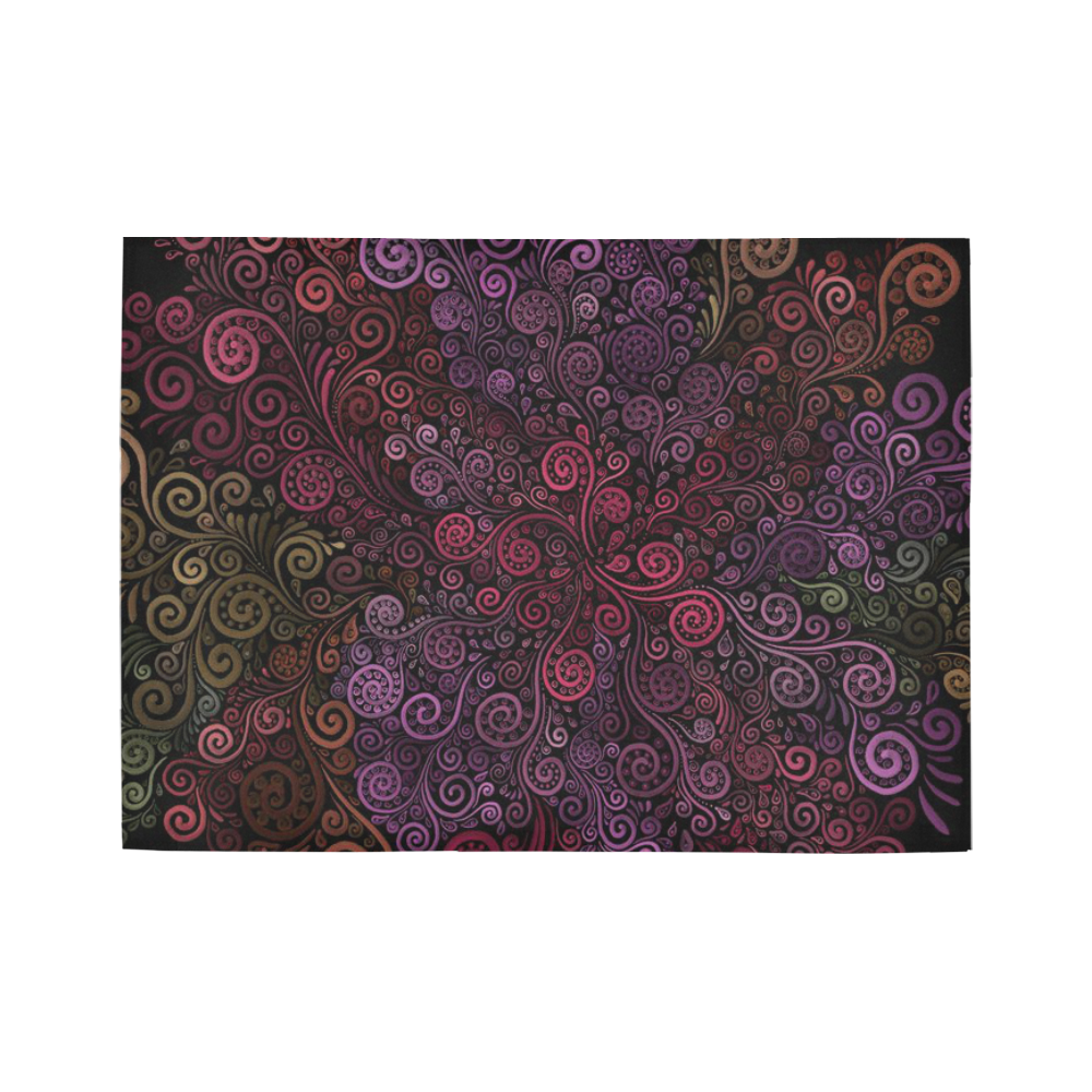 Psychedelic 3D Rose Area Rug7'x5'