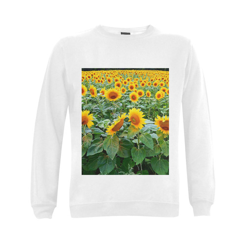 Sunflower Field Gildan Crewneck Sweatshirt(NEW) (Model H01)
