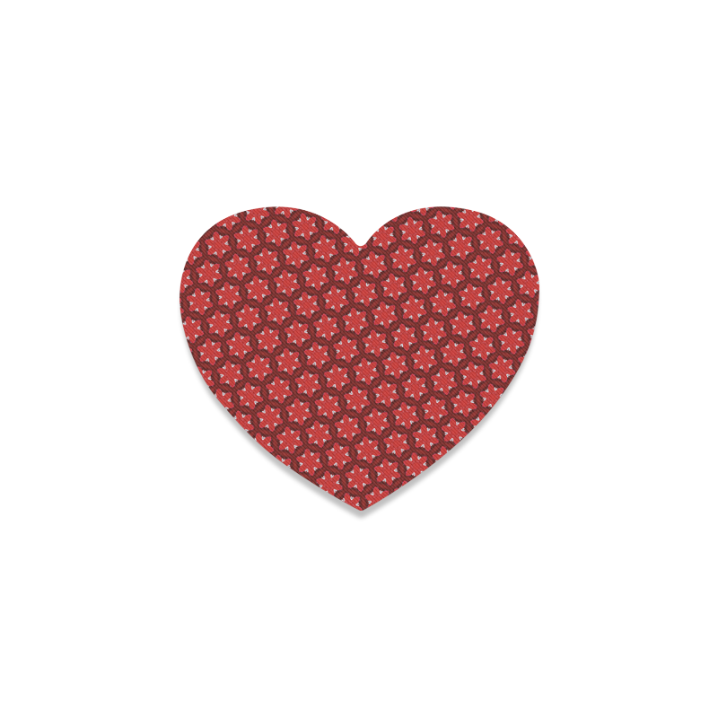 Red Passion Floral Pattern Heart Coaster