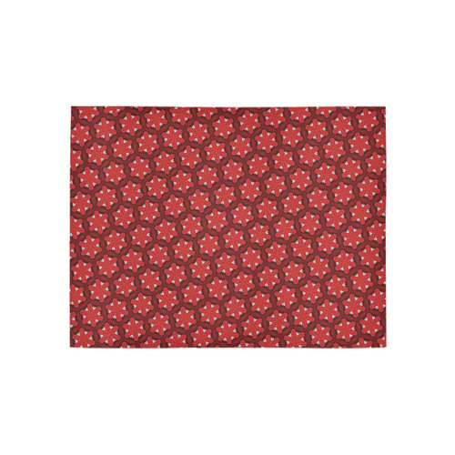 Red Passion Floral Pattern Area Rug 5'3''x4'