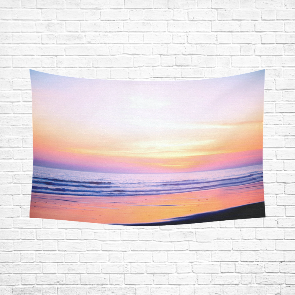 Sunshine Beach Scene, Summer, Sun, Holidays Cotton Linen Wall Tapestry 90"x 60"