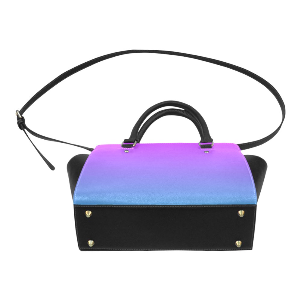 Fuschia and Turquoise  Ombre Classic Shoulder Handbag (Model 1653)