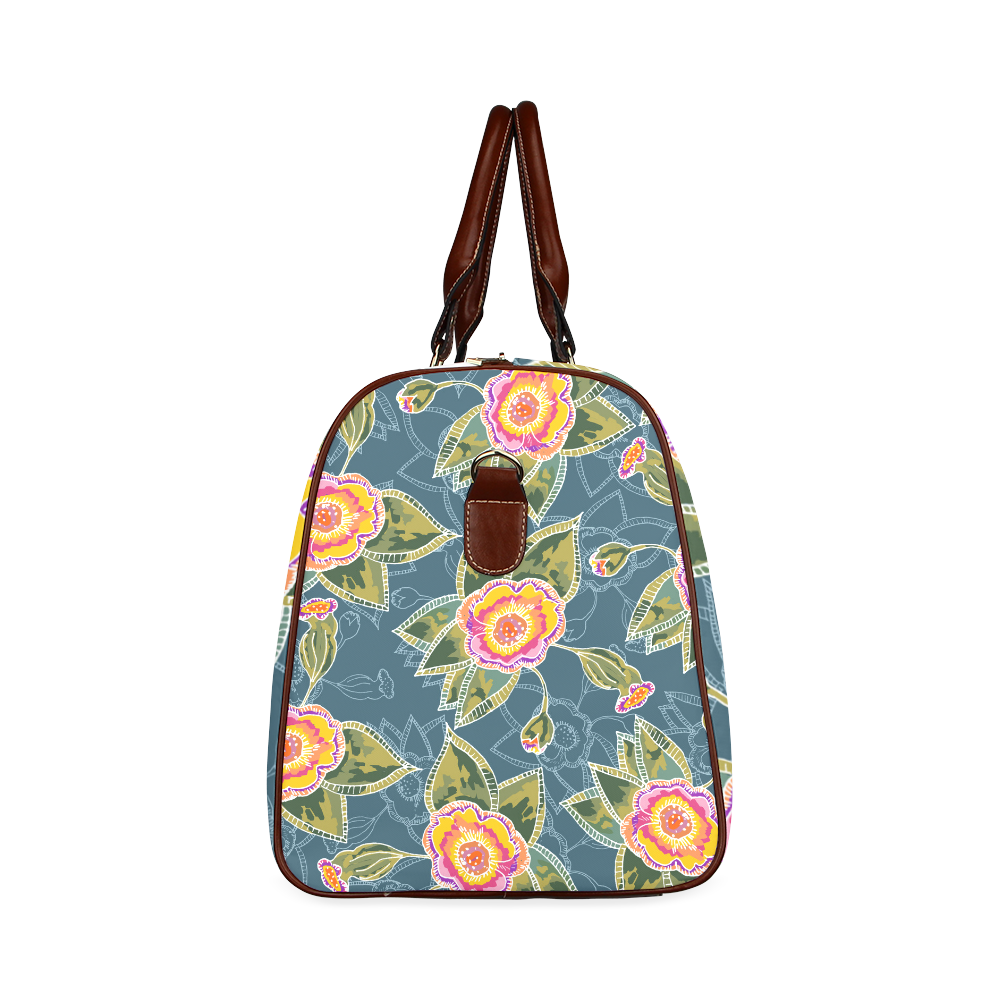 Floral Fantsy Pattern Waterproof Travel Bag/Large (Model 1639)