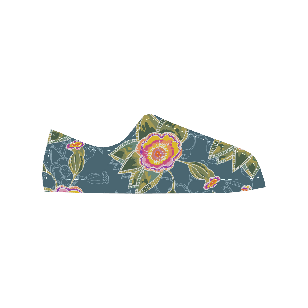 Floral Fantsy Pattern Men's Classic Canvas Shoes (Model 018)