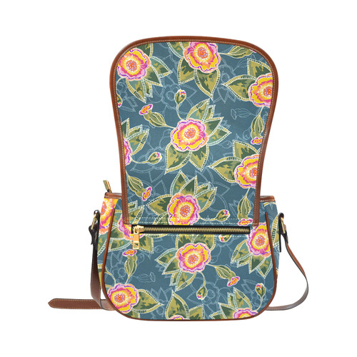 Floral Fantsy Pattern Saddle Bag/Small (Model 1649) Full Customization