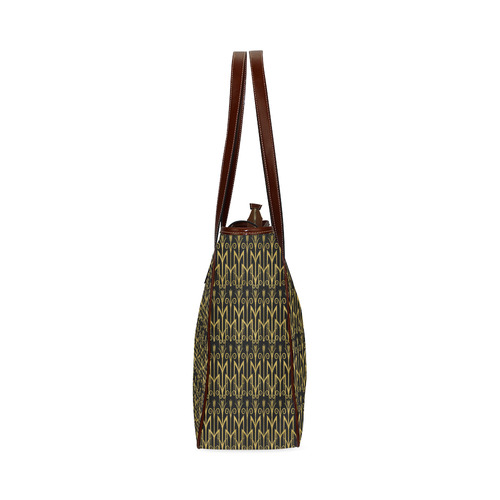 Beautiful BlackAnd Gold Art Deco Pattern Classic Tote Bag (Model 1644)