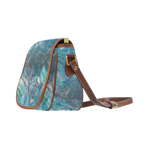 Marble - siena turchese Saddle Bag/Small (Model 1649) Full Customization