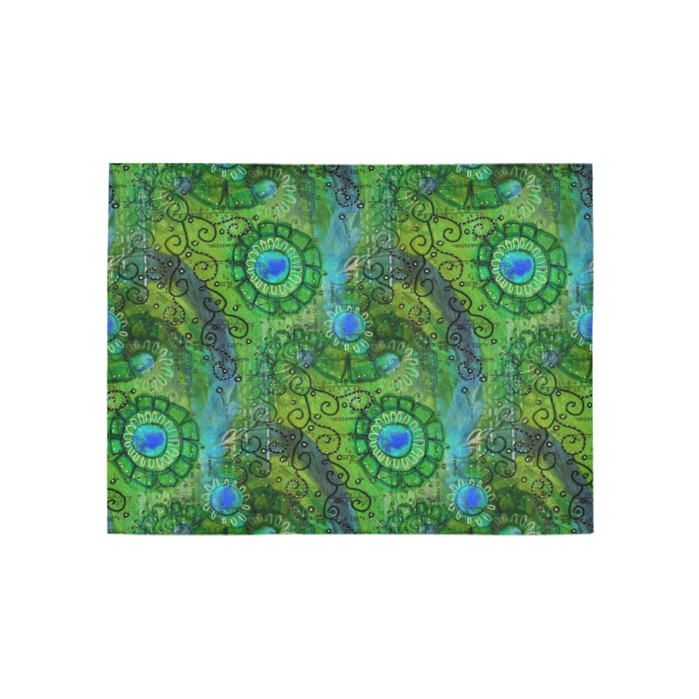 Emerald Boho Abstract Area Rug 5'3''x4'